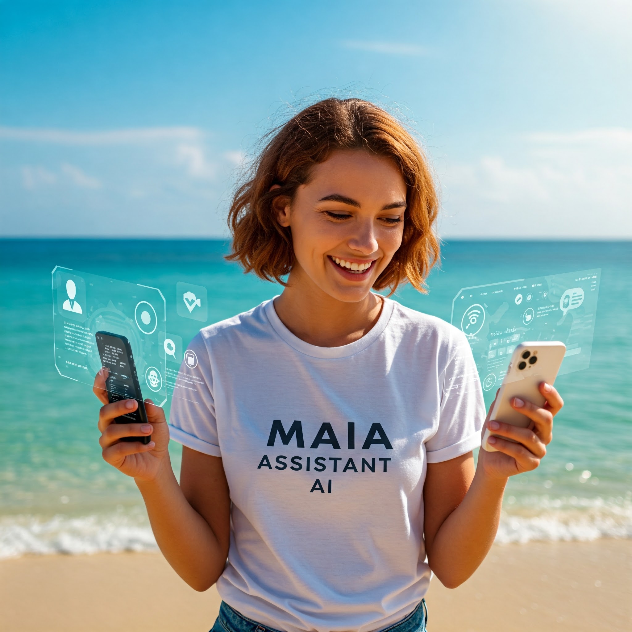 "User engaging with MAIA AI assistant from anywhere, even on vacation"